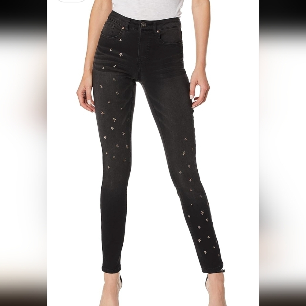 Tribal, Embroidered Star Skinny Jean, Size 4